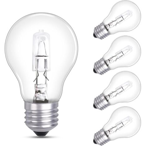 Ampoule E27 42W Dimmable, Ampoule Globe A55 Culot Edison à vis, Blanc Chaud 2700K 570LM, AC 220-240V, ampoule E27 Transparente pour Lustre, Lampe de Table, Applique Murale, Lot de 5