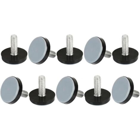 10 Pièces Patins pour Meubles Ø 20mm, Patin Chaise Glisseurs Ronds avec Vis M6, Protection de Sol pour Parquet et Carrelage, Pieds Réglables pour Canapé, Table et Bureau, Réduction du Bruit (1/5)