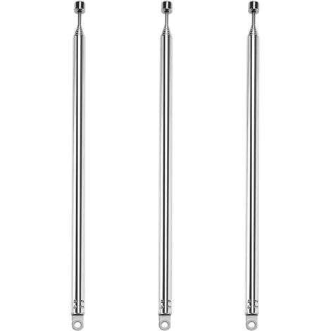 3pcs 100cm 7 Sections Telescopic Antenna, Portable FM Telescopic Antenna, Portable FM Radio Antennas, for TV Dab AM/FM Stereo Reception (1/5)