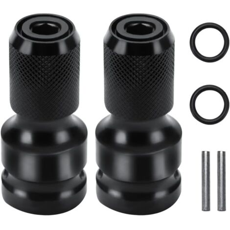 2Pcs 1/2 Square Socket Adapter to 1/4 Hex Shank Quick Release Chuck Converter for Impact Wrench Ratchet Wrench (1/5)
