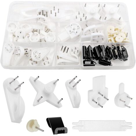 72 Pieces Trace Hard Wall Hook, Frame Hook, Drywall Hanging Hook, for Hanging Photo Frames, Clocks