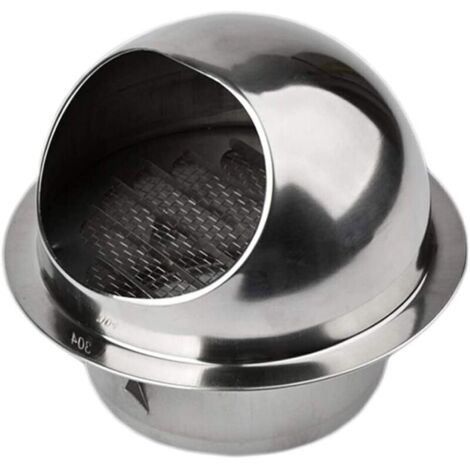 Grille d'aération ronde 100mm en acier inoxydable Ventilation efficace avec filet anti-insectes Installation facile pour hottes et extracteurs (1/5)