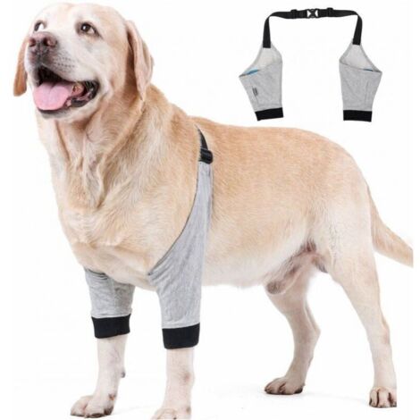 (Gris, M) Protecteur de coude pour chien manchon de jambe avant réglable animal de compagnie opération blessure récupération att de protection 1 paire (1/5)