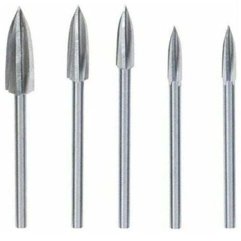5 Pièces Fraise Outils De Sculpture Gravure Foret Ensemble Bois Carbure Solide Meulage Fraise En Acier Couteau Pour Bricolage Travail Du Bois Sculpture Gravure Et Forage Argent (1/5)