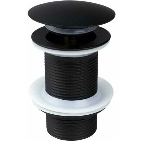 Bonde de Lavabo sans Trop Plein Universelle,Bonde de Lavabo Pop Up, Bonde Clic Clac,Bonde Pop Up, Noir (1/4)