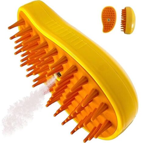 Brosse Chat Vapeur - 3 en 1 - Brosse Chat, Nettoyage en Profondeur et Démêlage - Brosse Vapeur Chat - Élimine les Poils en Douceur - Brosse Chat Poil Long - Brosse A Chat - Pour Toutes les Fourrures. (1/5)