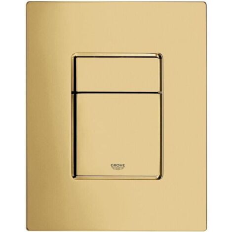 Union – Plaque de commande WC – Finition métal brossé – Compatible Grohe Skate Cosmopolitan – Économie d'eau jusqu'à 50% – Dimensions H197 x L156 x P10 mm - 38732GN0 (1/5)