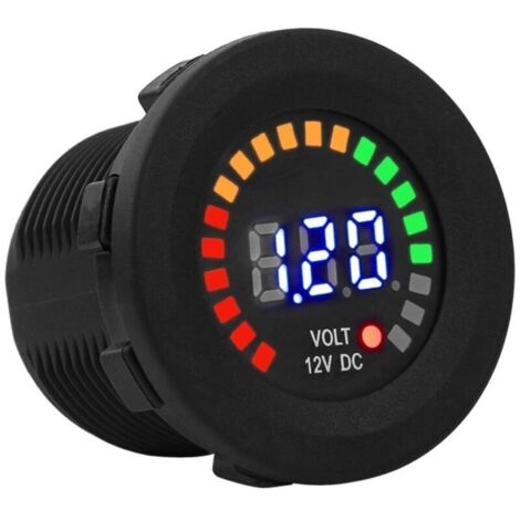 Voltmètre Testeur LED, Voltmètre Testeur, LED 12v Testeur de Tension D'affichage, avec Système de Torsion et de Verrouillage pour Bateau, Véhicule, Moto, Camion, Voiture, Caravane de Camping-car (1/5)