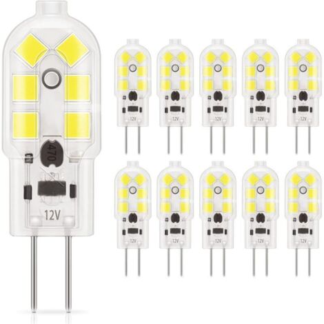 Ampoule LED G4 2W, lumière du jour 6000K, AC/DC 12V ampoules d'éclairage équivalent à 20W halogène, 180LM, non dimmable, parfait pour hotte et lustre, 10 Pièces (1/5)