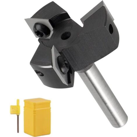 Fraise à surfacer 8mm pour défonceuse – Diamètre de coupe 39mm – Inserts en métal dur 3 ailes – Pour finition MDF et contreplaqué (1/5)