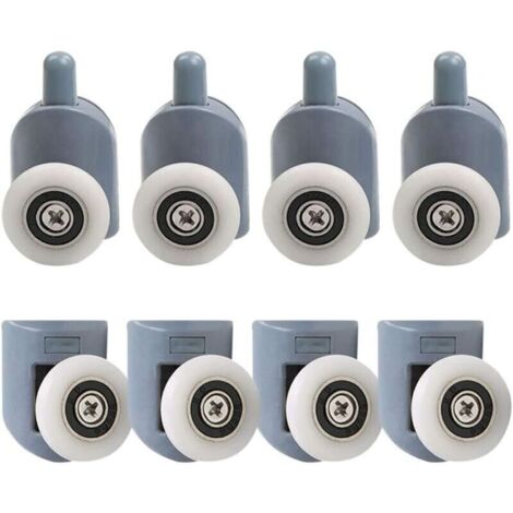 Roulettes de porte de douche 23mm – Lot de 8 roulettes ABS et alliage – Pour verre 5-6mm – Glisse douce et silencieuse (1/5)