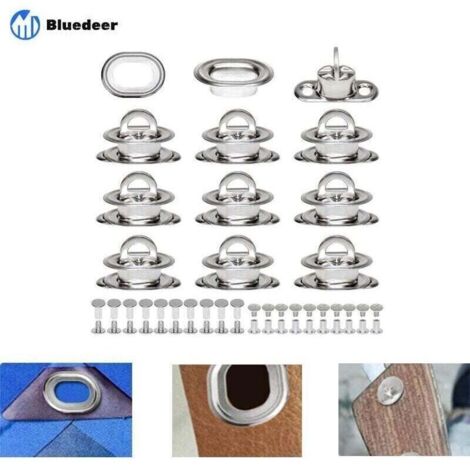 Ovales Twist Verrouiller en Laiton Nickelé Tourniquet Bache avec Contre-rivure et Rivet pour Accessoires DIY Craft à Main en Cuir Sac Matériel - Bluedeer (1/4)
