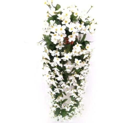 Fleurs artificielles - 4 pétales - Suspensions décoratives - Pour un mariage, ou pour décorer une maison, Blanc, 80 cm (1/3)