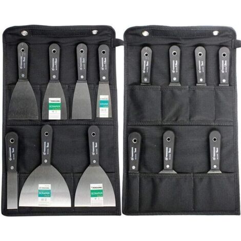 Ensemble de 7 couteaux à enduire en acier inoxydable – Longueur de lame 2,5 à 12,7 cm – Sac de rangement inclus – Poignées antidérapantes (1/5)