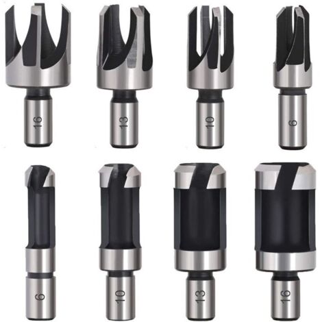 Mèche à bois pour perceuse 8PCS – Acier au carbone avec revêtement titane – Diamètres 6-16mm – Pour bouchons coniques précis (1/5)