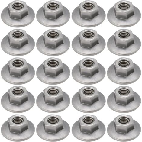 50Pcs M6x1.0 19MM OD Enlarged Hex Flange Self Locking Nut Carbon Steel Hex Flange Nuts for Furniture and DIY Industry (1/5)