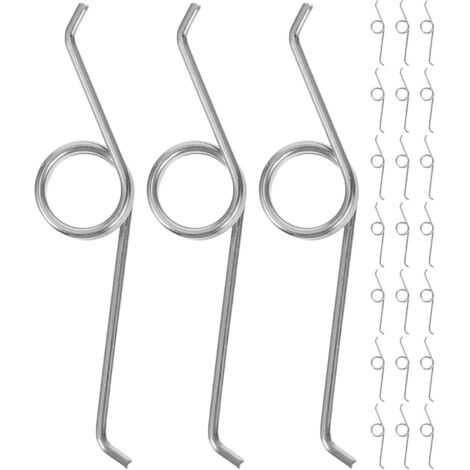 24 Ressorts de Torsion de Rechange pour Couvercle de Poubelle à charnière, Petits Ressorts métalliques argentés, pour Usage Domestique et Industriel.