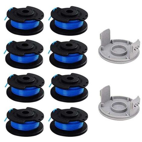 Lot de 10 bobines de rechange pour coupe-bordures de 2,5 cm (1 pouce), compatibles avec le coupe-bordures sans fil Ryobi One+ AC14RL3A, 8 bobines + 2 capuchons (1/5)