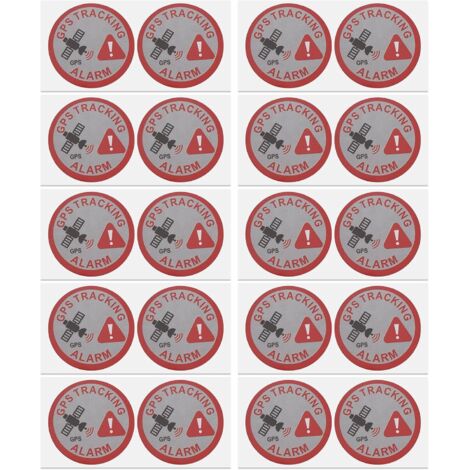 20 x GPS Tracking Alarm Stickers 7.5 x 3 cm Warning Sticker for Indoor and Outdoor Use Theft Protection Adhesive Sticker (Rectangle) (1/5)