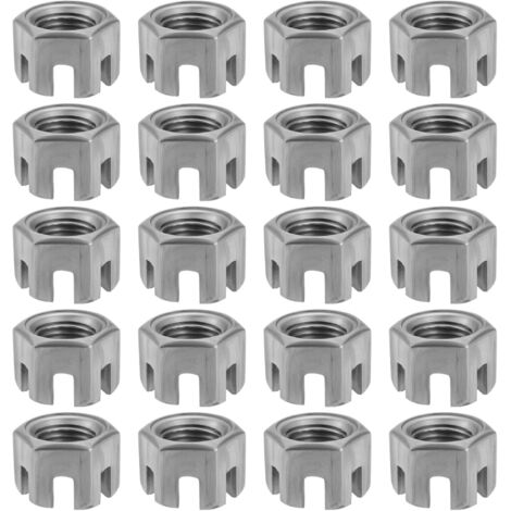 Pack of 20 M14 x 1.5 mm Hexagonal Slotted Nuts Carbon Steel 4.8 Grade for Mechanical Industry Garage Home Furniture Fasteners (1/5)