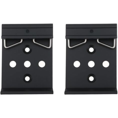 2 x 35mm DIN Rail Mounting Clips Aluminum Alloy PCB Installation Black (1/5)