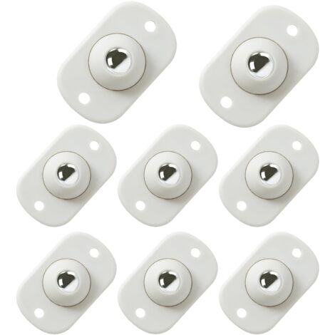 Lot de 8 Roulettes Auto-Adhésives, Roulettes Pivotantes 360 ° à Billes Silencieuses Plates Compactes pour DIY Petits Meubles Appareils Boîtes de Rangement Poubelle Blanc (1/5)