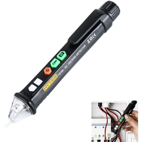 Détecteur de Tension Sans Contact Avec Stylo Testeur de Tension Outillage Electricien Détecteur de Voltage AC 12-1000V Avec Alarme Sonore et Lumineuse et Lampe Torche avec Notice (1/5)