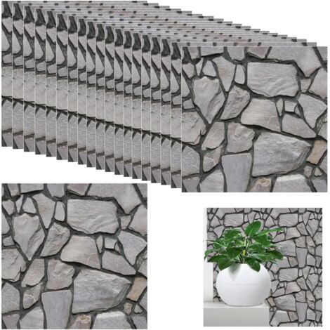 Lot de 20 Papier Peint 3d Brique Adhesif Mural, 30 X 30 cm Pierre Autocollant Mural, Dalle PVC Adhesive Murale, Panneaux Muraux 3d, Panneau Revetement Mural Decoratif (1/5)