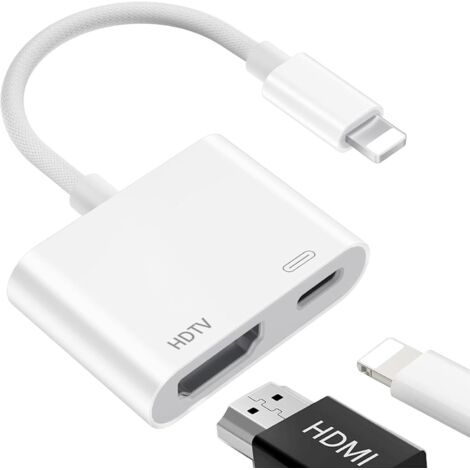 Adaptateur Lightning HDTV, 【Apple MFi Certified】 Adaptateur iPhone HDTV, A-daptateur iPad H-DTV, Cable H-DTV iPhone, Cable Lightning H-D-T-V (1/5)