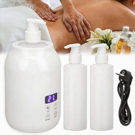 Chauffe-huile de massage, température réglable de 30 à 65 degrés avec 2 bouteilles intérieures en plastique pour huiles essentielles massage du dos (1/5)