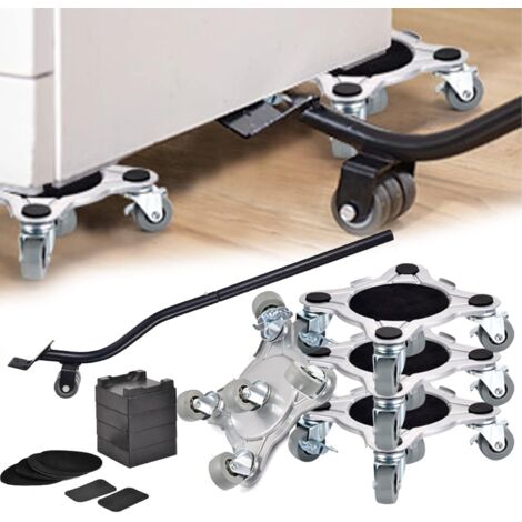 Rouleur Transport Meubles 1000kg - Système Déplacement 4 Chariots Élévateur, 2 Housses Protection, 4 Patins Élevation, 4 Tapis Antidérapants (1/5)