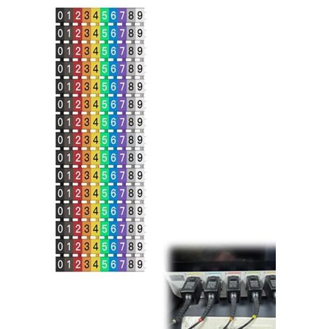 Numéro De Fil 1.5mm² 150pcs Tubes Numérotés Colorés Numéro Pour Fil Électrique Pour Câbles Étiquettes Câble Électrique Autoadhésives Sangles De Câbles Électriques Pour Fils Électriques (1/5)