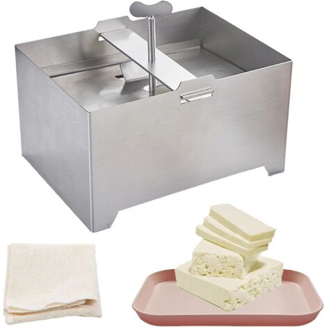 Aisny Presse à Tofu, Matériaux de Presse à Tofu en Acier Inoxydable dans Un Kit de Fabrication de Tofu de Qualité Alimentaire avec Plaque et Gaze pour Cuisine Fabrication de Tofu, 16 x 12 x 9 cm (1/5)