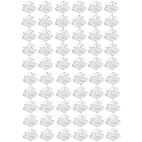 Lot De 60 Clips Câbles, Fixation Cable Electrique, Supports De Câbles Autocollants, Fixation De Câbles Et De Guirlandes Lumineuses, Pour Murs Et Bureaux (1/5)