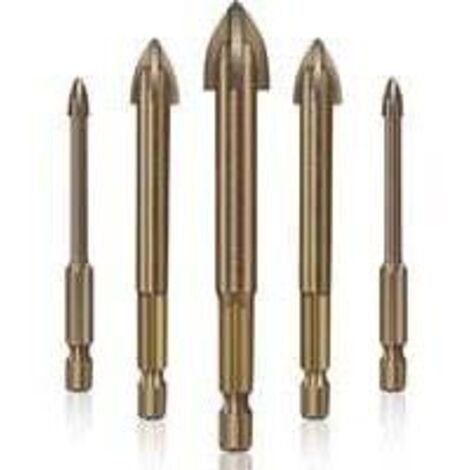 Foret Carrelage Verre Ceramique ,Outil de perçage Universel Efficace,5pcs (1/4)