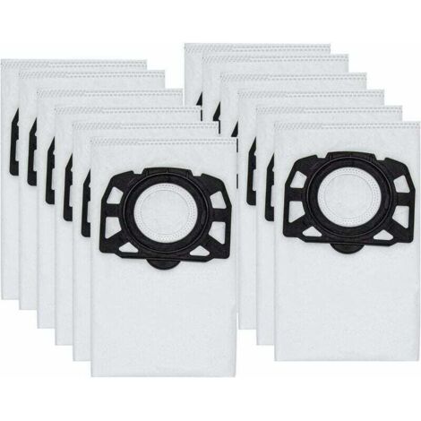 Lot de 12 Sacs de KFI 487 Filtre Sacs d'aspirateur accessoire pour Karcher WD4,WD5,WD6,MV4,MV5,MV6,WD4.000 ... WD5.999,2.863-006.0 (1/4)