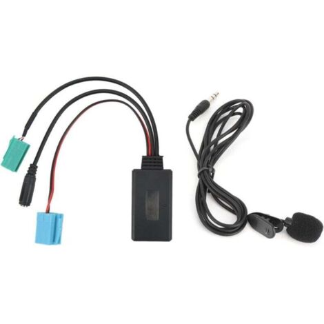 ,Cble audio Bluetooth 6 broches, adaptateur AUX-IN stéréo pour voiture avec microphone adapté pour Clio/Espace/Megane (1/5)
