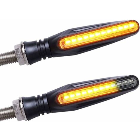 2pcs Clignotant Moto Led Universel Clignotants Moto Feu de Jour Clignotant Moto Ampoule Sequentiel Homologue, Ambre (1/5)