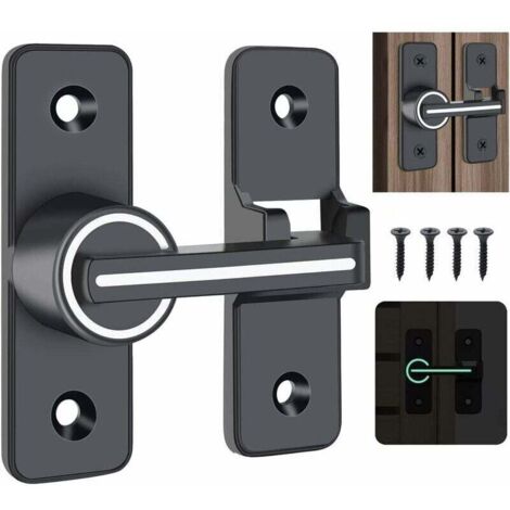 Verrou Porte Coulissante Lumineux Verrou Serrure de Fermeture Porte Boulon de Verrouillage de Boucle en Alliage de Zinc Loquet de Serrure de Porte à 180 Degrés avec 4 Vis pour Porte Fenêtre (1/5)