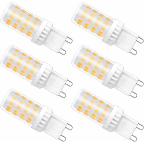 Ampoules LED G9 Dimmable, 4W équivalent à 40W halogène, 480 LM, Blanc Chaud 3000K, Culot G9 Standard, Angle de rotation à 360 °, pour Ceiling Lighting, Kitchen, Paquet de 6 (1/5)