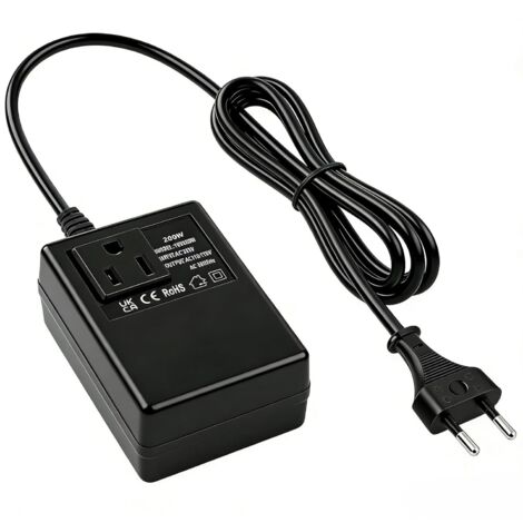 200W Convertisseur de Tension 220 V à 110V Transformateur de puissance EU vers US Adaptateur Prise de Voyage Pour Japon, USA, Canada petits appareils (1/5)