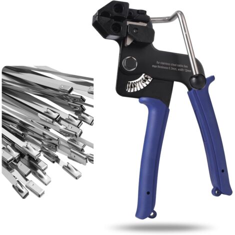 Kit de Pistolet d'attache de câble en Acier Inoxydable avec 100 Attaches en Acier Inoxydable, Outil d'attache de câble pour Tendre et Couper Les Attaches de câbles m (1/5)