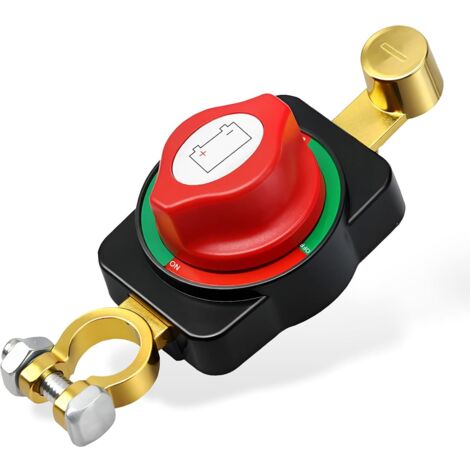 Coupe Circuit Batterie Voiture 12–48V ON/OFF, Interrupteur de Déconnexion Réglable Haute Sécurité, Isolateur de Batterie Universel pour Voiture, Camion, Bateau, Moto, Camping-Car, Bus et Yacht (1/5)