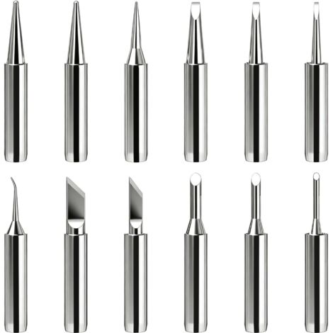 12Pcs Pointe Fer a Souder 900M Pour Stations À Souder, Panne Fer à Souder de Remplacement, Station De Soudage pour Hakko Quick Aoyue Soudure Electronique et DIY (1/5)