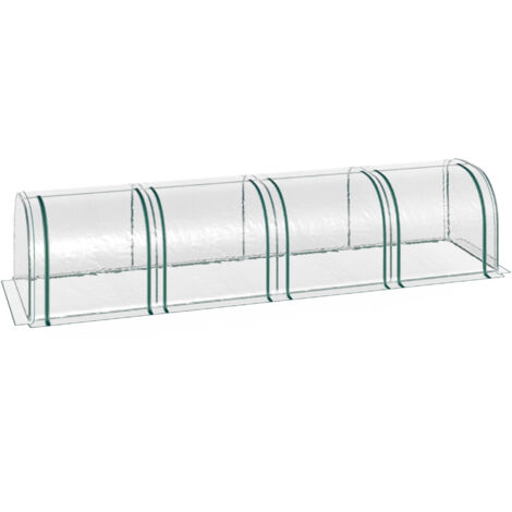 Mini Serre de Jardin Serre à tomates 4L x 1l x 0,80H m Acier PVC Anti-UV 4 fenêtres Zip enroulables Vert et Transparent (1/5)