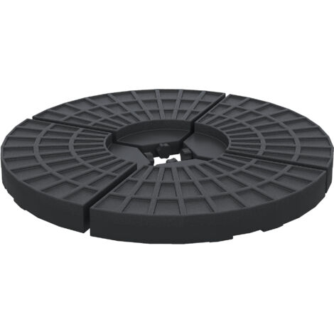 Outsunny Lot de 4 pieds de parasol poids de lestage pour parasols déportés - A remplir d'eau jusqu'à 52 kg ou de sable jusqu'à 60 kg - dim. totales 48L x 48l x 8H cm polyéthylène haute densité noir (1/5)