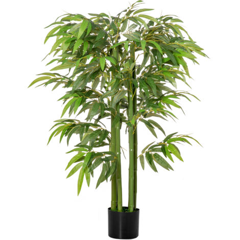 Plante artificielle bambou arbre artificiel 140 cm avec pot, fausse plante vert décoration d'intérieur (1/5)