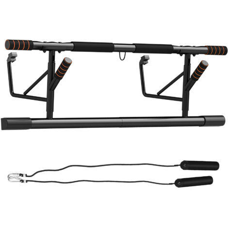 Barre de traction barre traction porte avec bandes de résistance poignées rembourrées 100 x 43 x 27 cm noir (1/5)