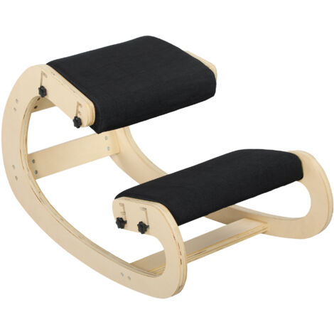 Siège assis genoux, siège ergonomique en bois avec fonction à bascule, chaise à genoux réglable pour bureau à domicile (1/5)
