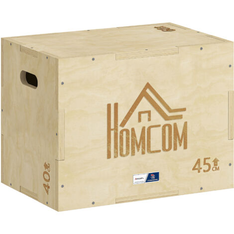Box jump pliométrie 3 en 1 - Collaboration Aosom.fr x FFHandball - boîte à saut musculation fitness bois (1/5)